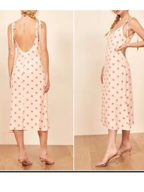 Reformation Jade Pink Polka Dot Dress